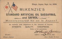 McKenzie's Standard Artificial Oil Sassafras, and Safrol Postcard