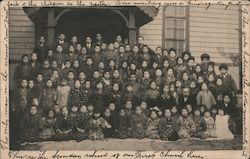 Students, Staff, and Pastor of the First Church School Postcard
