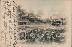 Traditional Country Scene with Gardens Postcard