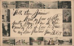 Fourteen Pictures of Traditional Japanese Scenes Postcard