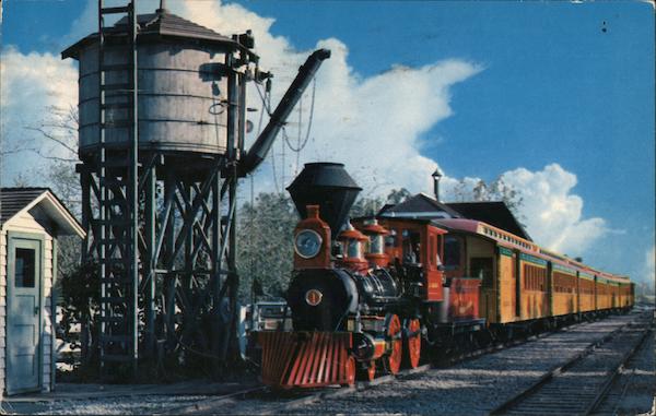 Passenger Train at Frontierland Water Tower, Disneyland Anaheim California