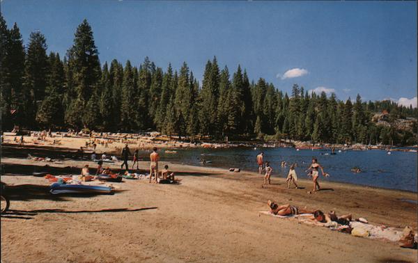 Beach Scene at Beautiful Pinecrest Lake California