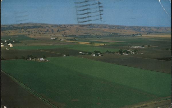 Salinas Valley aerial view of farmland crops California