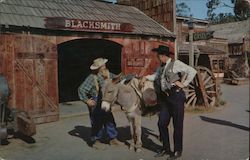 Steve the Sheriff gets some information about ONE-EYED JOE from ROY the Prospector California Knott's Berry Farm Postcard Postca Postcard