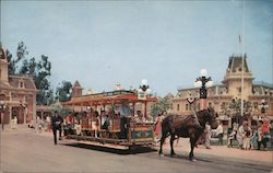 Disneyland Main Street - Horse drawn trolley Postcard