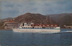 Motor Ship "Catalina Aloha" arriving at Avalon Postcard