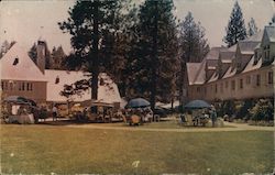 Outdoor Dining at Lake Arrowhead Lodge Postcard