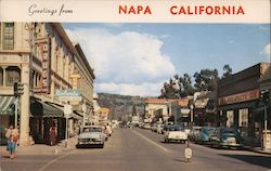 View of Shopping District Napa, CA Max Mahan Postcard Postcard Postcard