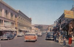 Napa main street view - cars, people Postcard
