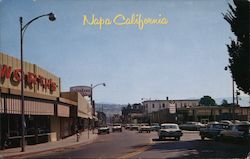 Downtown Shopping District Postcard