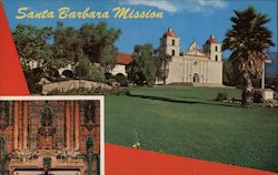 Santa Barbara Mission California Postcard Postcard Postcard