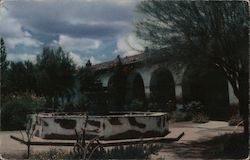Garden in Original Interior Court, San Miguel Mission Postcard