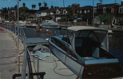 Naples District - Canal, boats, canoe Postcard