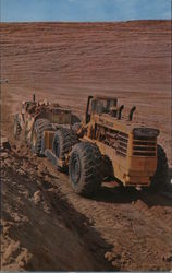 Michigan dozer push-loading driven by Cummins VT-700 engine Postcard