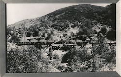 Train on bridge Postcard