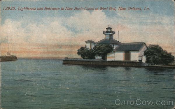 Lighthouse and Entrance to New Basin Canal at West End New Orleans Louisiana