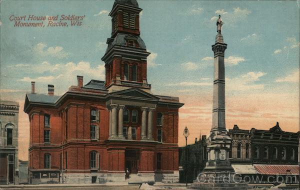 Court House and Soldier's Monument Racine Wisconsin