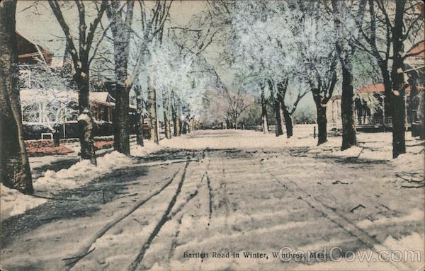 Bartlett Road in Winter Winthrop Massachusetts
