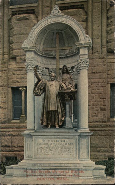 Phillips Brooks Memorial Statue,Trinity Church, Copley Square Boston Massachusetts