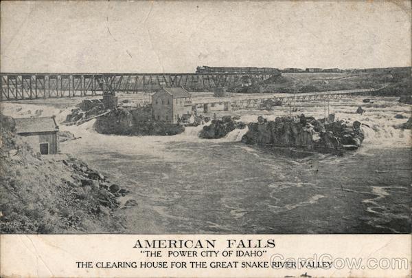American Falls, Bridge, Oregon Short Line Railroad train Idaho