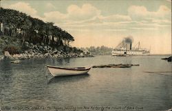 Steamer Monhegan passing into New Harbor by the mouth of Back Cove Postcard