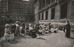 Outdoor Class sketching on terrace of the Art Institute Building Postcard