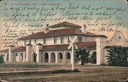 Santa Fe Railroad Depot Postcard