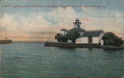 Lighthouse and Entrance to New Basin Canal at West End New Orleans, LA Postcard Postcard Postcard
