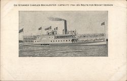 On Steamer Charles MacAlester Postcard