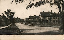 Forscythe Ave, large houses, sidewalk Postcard