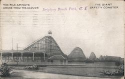 Giant Safety Roller Coaster Brighton Beach Park Postcard