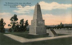 In Memory of the Men who Offered Their Lives in Defense of Their Country Postcard