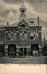 Centre Fire Station Postcard