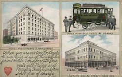 Hotel Rosslyn, 443 S. Main Street Natick House, First and Main Sts. Free Auto-Bus Meets All Trains Postcard