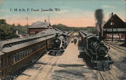 C.M. & St. P. Depot Postcard