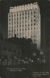 Old National-City Bank Building by Night Postcard