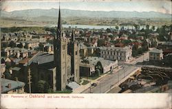 Panorama of Oakland and Lake Merritt Postcard
