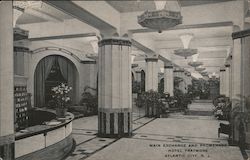 Main Exchange and Promenade Hotel Traymore Postcard