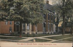 The Jane A. Chilcote Public Library Washington, IA Postcard Postcard Postcard