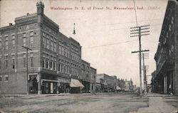 Washington St. E. of Front St. Rensselaer, IN Postcard Postcard Postcard