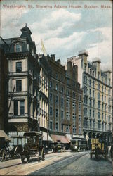 Washington St. Showing Adams House Postcard