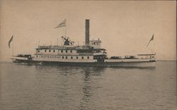 "Chateaugay" Burlington-Port Kent Ferry crossing Lake Champlain Postcard