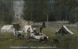 Won't you stay to breakfast? "Palousers" camping on the St. Joe River. Postcard