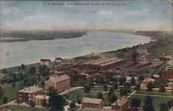 U.S. Arsenal and Mississippi River Postcard