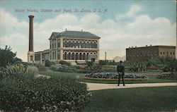 Water Works, Station and Park Postcard