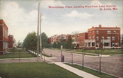 West Minster Place, looking west from Lake Avenue Postcard