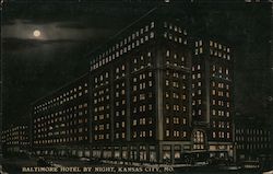 Baltimore Hotel by Night Postcard