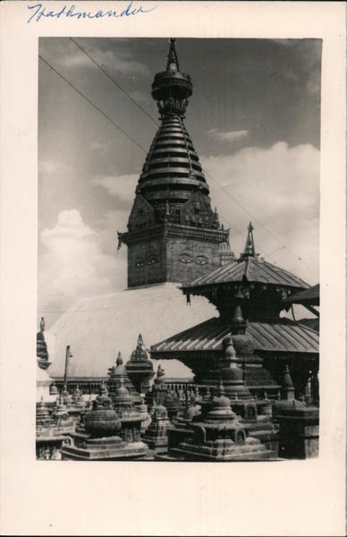 Swayambunath Temple, Central Stupa and Buddha Eyes Kathmandu Nepal