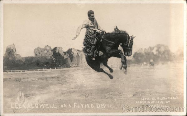Lee Caldwell on a Flying Devil - Miles City Roundup Montana