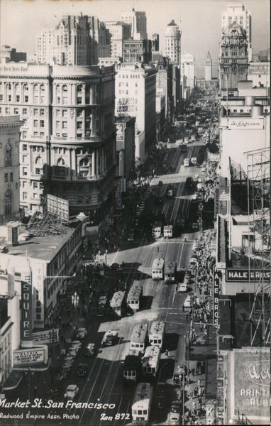 Market St. San Francisco California Redwood Empire Assn. Photo